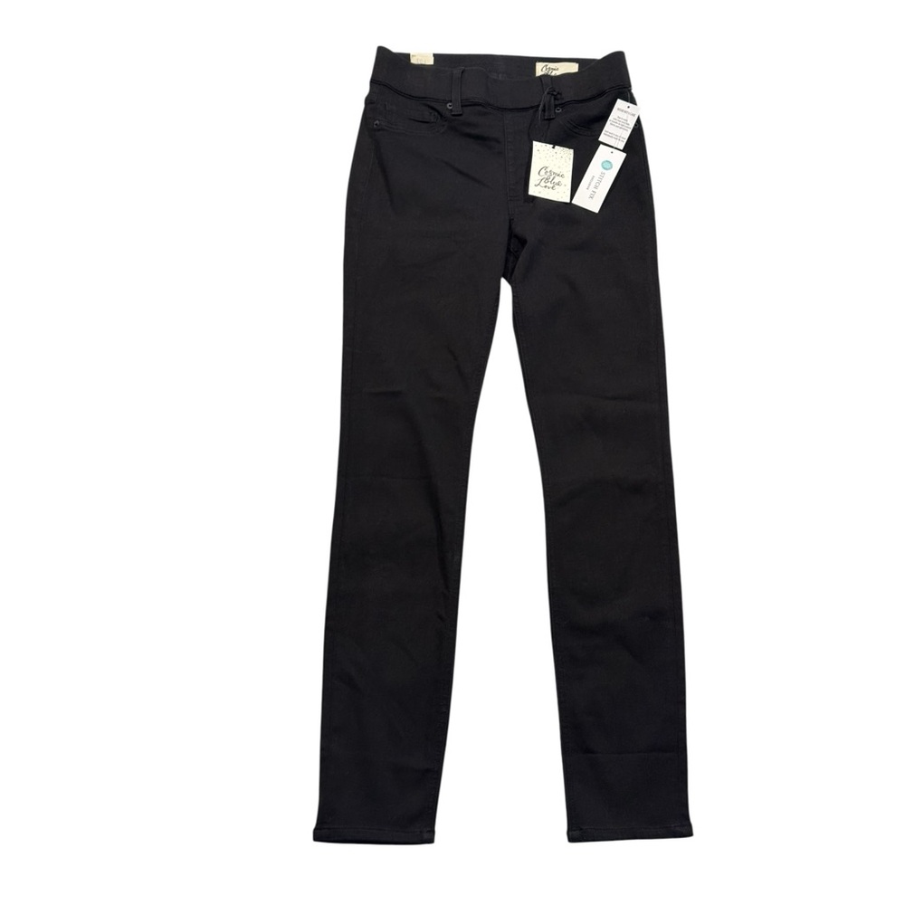 Cosmic Blue Love Straight Leg Pull On Black Jeans Size 28T Tall